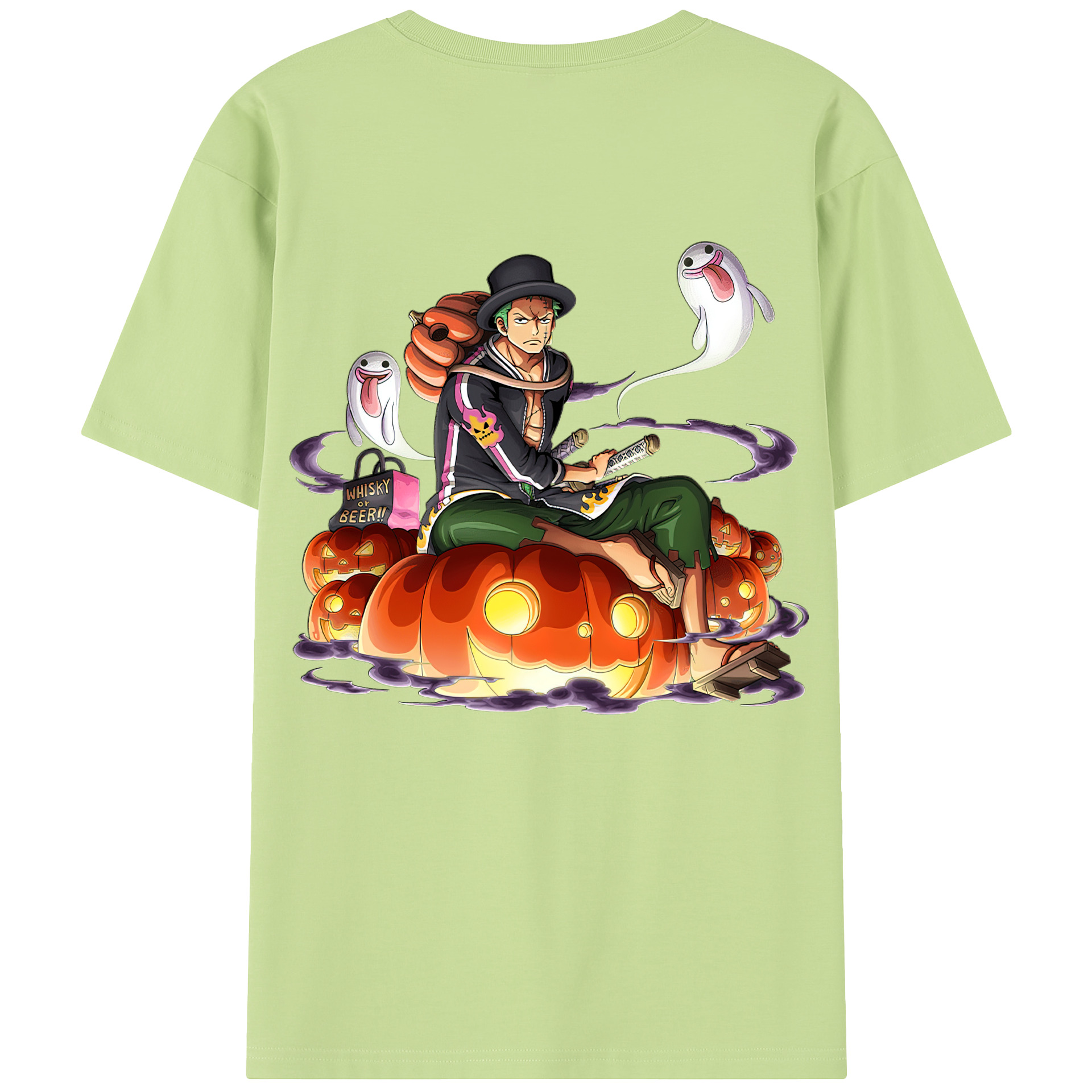 ワンピース ロロノア・ゾロ ONE PIECE Roronoa Zoro 綿100％半袖Tシャツ（背面プリント）